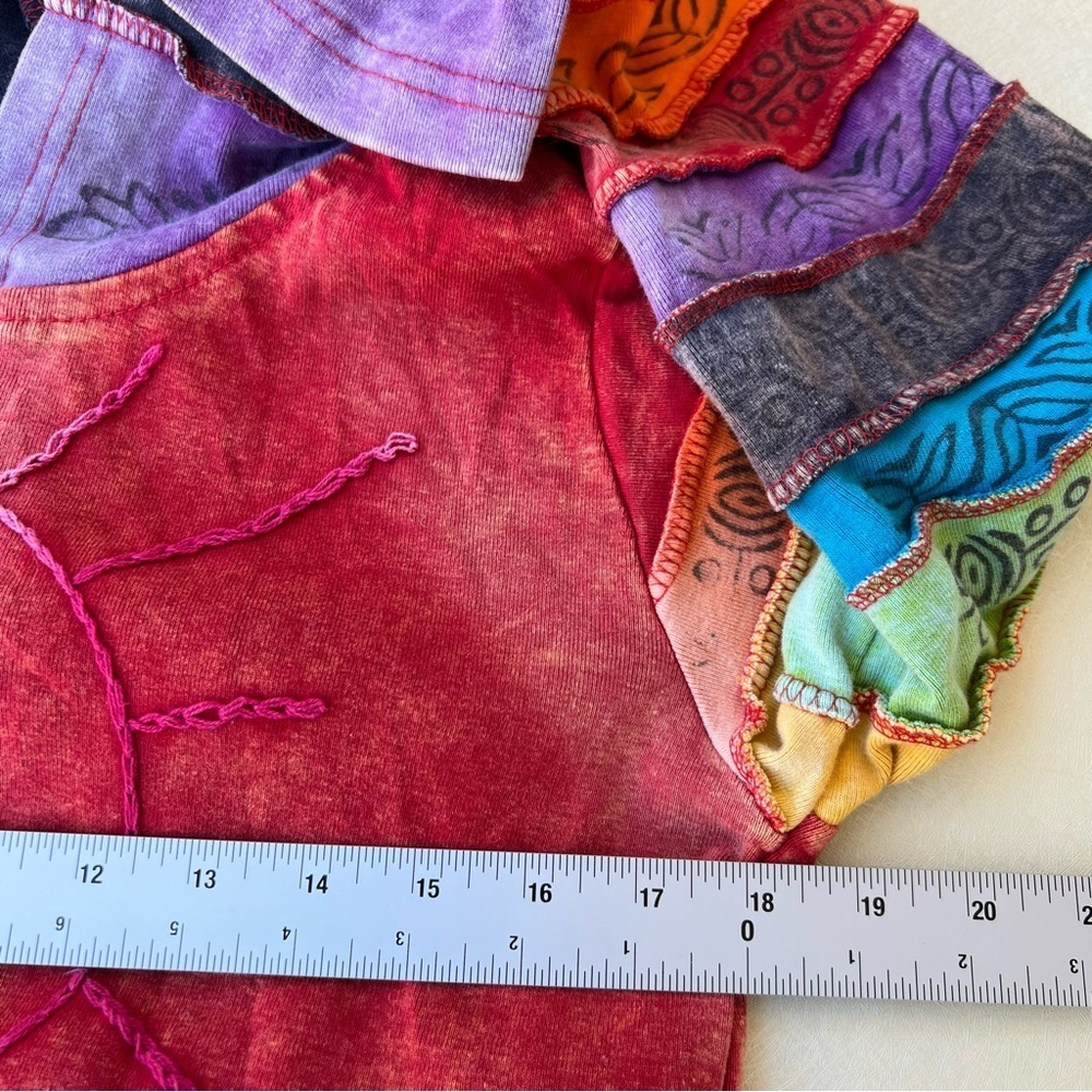 Vintage Greater Good Y2K rainbow Hippie Boho Hoodie Jacket Size Small - Picture 5 of 8